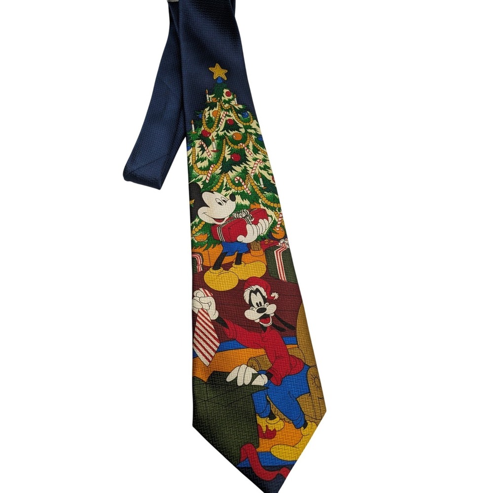 Vintage Disney Mickey Unlimited Goofy Christmas Necktie